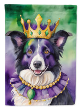 Load image into Gallery viewer, Border Collie King of Mardi Gras Garden Flag - Vibrant Dog-Themed Yard Decor by Caroline's Treasures