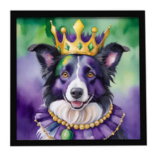 Load image into Gallery viewer, Border Collie King of Mardi Gras Framed Metal Print