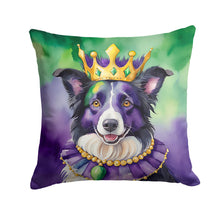 Load image into Gallery viewer, Border Collie King of Mardi Gras Throw Pillow - 14x14 Decorative Pillow – Art for Your Home &amp; Patio