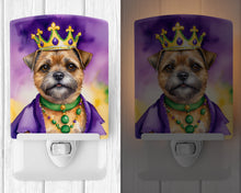 Load image into Gallery viewer, Border Terrier King of Mardi Gras Ceramic Night Light