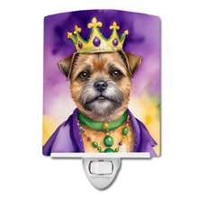 Load image into Gallery viewer, Border Terrier King of Mardi Gras Ceramic Night Light