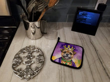 Load image into Gallery viewer, Border Terrier King of Mardi Gras Pot Holders - Set of 2 Decorative Kitchen Helpers | Made in the USA