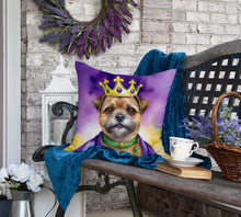 Load image into Gallery viewer, Border Terrier King of Mardi Gras Throw Pillow