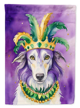 Load image into Gallery viewer, Borzoi King of Mardi Gras House Flag