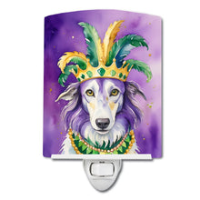 Load image into Gallery viewer, Borzoi King of Mardi Gras Ceramic Night Light