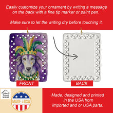 Load image into Gallery viewer, Borzoi King of Mardi Gras Porcelain Ornament