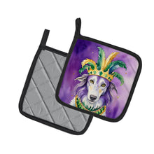 Load image into Gallery viewer, Borzoi King of Mardi Gras Pot Holders - Set of 2 Decorative Kitchen Helpers | Made in the USA