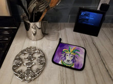 Load image into Gallery viewer, Borzoi King of Mardi Gras Pot Holders - Set of 2 Decorative Kitchen Helpers | Made in the USA