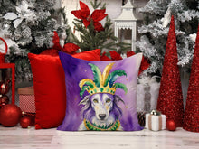 Load image into Gallery viewer, Borzoi King of Mardi Gras Throw Pillow - 14x14 Decorative Pillow – Art for Your Home &amp; Patio