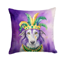 Load image into Gallery viewer, Borzoi King of Mardi Gras Throw Pillow - 14x14 Decorative Pillow – Art for Your Home &amp; Patio