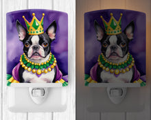Load image into Gallery viewer, Boston Terrier King of Mardi Gras Ceramic Night Light