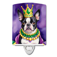 Load image into Gallery viewer, Boston Terrier King of Mardi Gras Ceramic Night Light