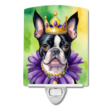 Load image into Gallery viewer, Boston Terrier King of Mardi Gras Ceramic Night Light