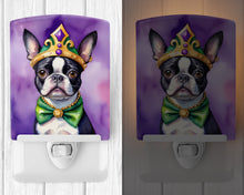 Load image into Gallery viewer, Boston Terrier King of Mardi Gras Ceramic Night Light