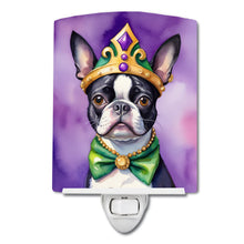 Load image into Gallery viewer, Boston Terrier King of Mardi Gras Ceramic Night Light