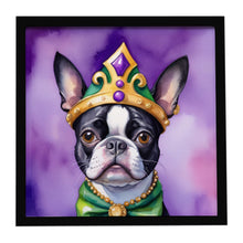 Load image into Gallery viewer, Boston Terrier King of Mardi Gras Framed Metal Print
