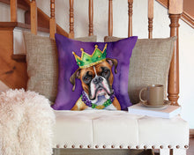 Load image into Gallery viewer, Boxer King of Mardi Gras Throw Pillow - 14x14 Decorative Pillow – Art for Your Home &amp; Patio