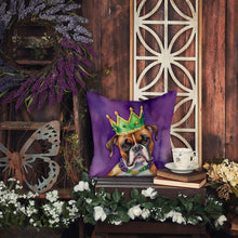 Load image into Gallery viewer, Boxer King of Mardi Gras Throw Pillow - 14x14 Decorative Pillow – Art for Your Home &amp; Patio