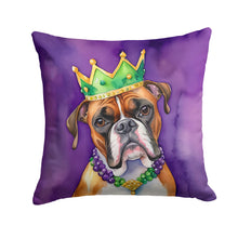 Load image into Gallery viewer, Boxer King of Mardi Gras Throw Pillow - 14x14 Decorative Pillow – Art for Your Home &amp; Patio