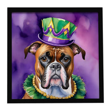 Load image into Gallery viewer, Boxer King of Mardi Gras Framed Metal Print