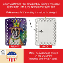 Load image into Gallery viewer, Boxer King of Mardi Gras Porcelain Ornament