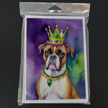Load image into Gallery viewer, Boxer King of Mardi Gras Greeting Cards - Blank Note Cards – 8-Pack of Artist-Designed Cards with Envelopes
