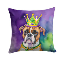 Load image into Gallery viewer, Boxer King of Mardi Gras Throw Pillow - 14x14 Decorative Pillow – Art for Your Home &amp; Patio