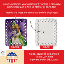 Load image into Gallery viewer, Boxer King of Mardi Gras Porcelain Ornament