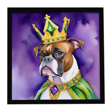 Load image into Gallery viewer, Boxer King of Mardi Gras Framed Metal Print