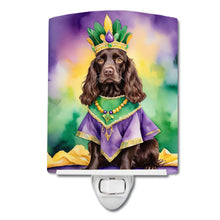 Load image into Gallery viewer, Boykin Spaniel King of Mardi Gras Ceramic Night Light