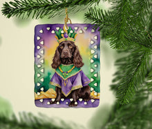 Load image into Gallery viewer, Boykin Spaniel King of Mardi Gras Porcelain Ornament