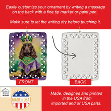 Load image into Gallery viewer, Boykin Spaniel King of Mardi Gras Porcelain Ornament