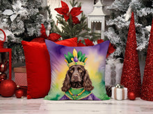 Load image into Gallery viewer, Boykin Spaniel King of Mardi Gras Throw Pillow - 14x14 Decorative Pillow – Art for Your Home &amp; Patio