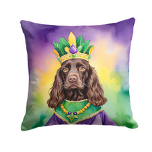 Load image into Gallery viewer, Boykin Spaniel King of Mardi Gras Throw Pillow