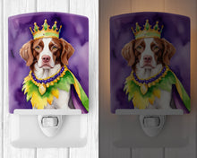 Load image into Gallery viewer, Brittany Spaniel King of Mardi Gras Ceramic Night Light