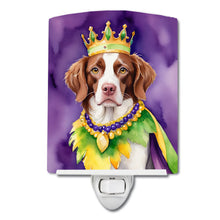 Load image into Gallery viewer, Brittany Spaniel King of Mardi Gras Ceramic Night Light