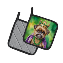 Load image into Gallery viewer, Brussels Griffon King of Mardi Gras Pot Holders - Set of 2 Decorative Kitchen Helpers | Made in the USA