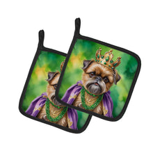 Load image into Gallery viewer, Brussels Griffon King of Mardi Gras Pot Holders - Set of 2 Decorative Kitchen Helpers | Made in the USA