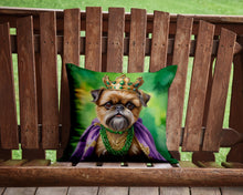 Load image into Gallery viewer, Brussels Griffon King of Mardi Gras Throw Pillow - 14x14 Decorative Pillow – Art for Your Home &amp; Patio