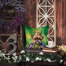 Load image into Gallery viewer, Brussels Griffon King of Mardi Gras Throw Pillow - 14x14 Decorative Pillow – Art for Your Home &amp; Patio