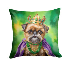 Load image into Gallery viewer, Brussels Griffon King of Mardi Gras Throw Pillow - 14x14 Decorative Pillow – Art for Your Home &amp; Patio