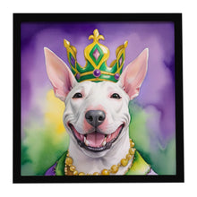 Load image into Gallery viewer, Bull Terrier King of Mardi Gras Framed Metal Print