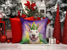 Load image into Gallery viewer, Bull Terrier King of Mardi Gras Throw Pillow - 14x14 Decorative Pillow – Art for Your Home &amp; Patio