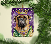 Load image into Gallery viewer, Bullmastiff King of Mardi Gras Porcelain Ornament