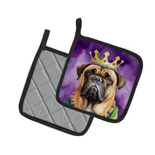 Load image into Gallery viewer, Bullmastiff King of Mardi Gras Pot Holders - Set of 2 Decorative Kitchen Helpers | Made in the USA