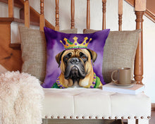 Load image into Gallery viewer, Bullmastiff King of Mardi Gras Throw Pillow - 14x14 Decorative Pillow – Art for Your Home &amp; Patio