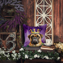Load image into Gallery viewer, Bullmastiff King of Mardi Gras Throw Pillow - 14x14 Decorative Pillow – Art for Your Home &amp; Patio