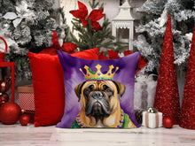 Load image into Gallery viewer, Bullmastiff King of Mardi Gras Throw Pillow - 14x14 Decorative Pillow – Art for Your Home &amp; Patio
