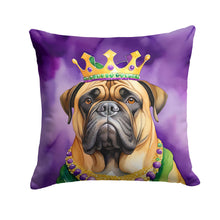 Load image into Gallery viewer, Bullmastiff King of Mardi Gras Throw Pillow - 14x14 Decorative Pillow – Art for Your Home &amp; Patio