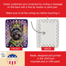 Load image into Gallery viewer, Cairn Terrier King of Mardi Gras Porcelain Ornament